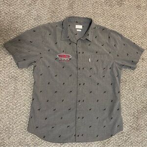 Walker Refinery Vail Ski Base SS Mens XL Button Down Shirt *ink stain